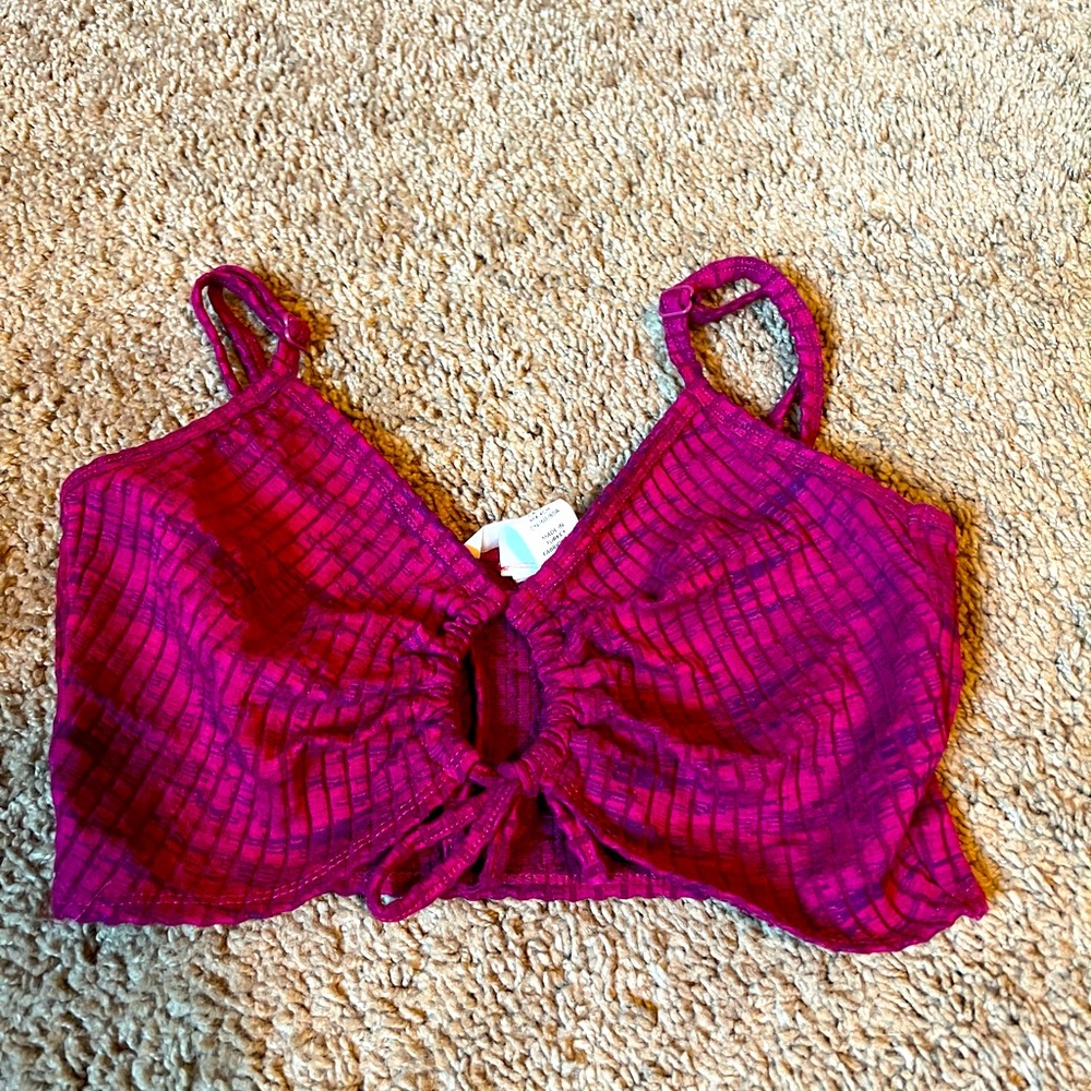 Pink Bra top with keyhole front detail